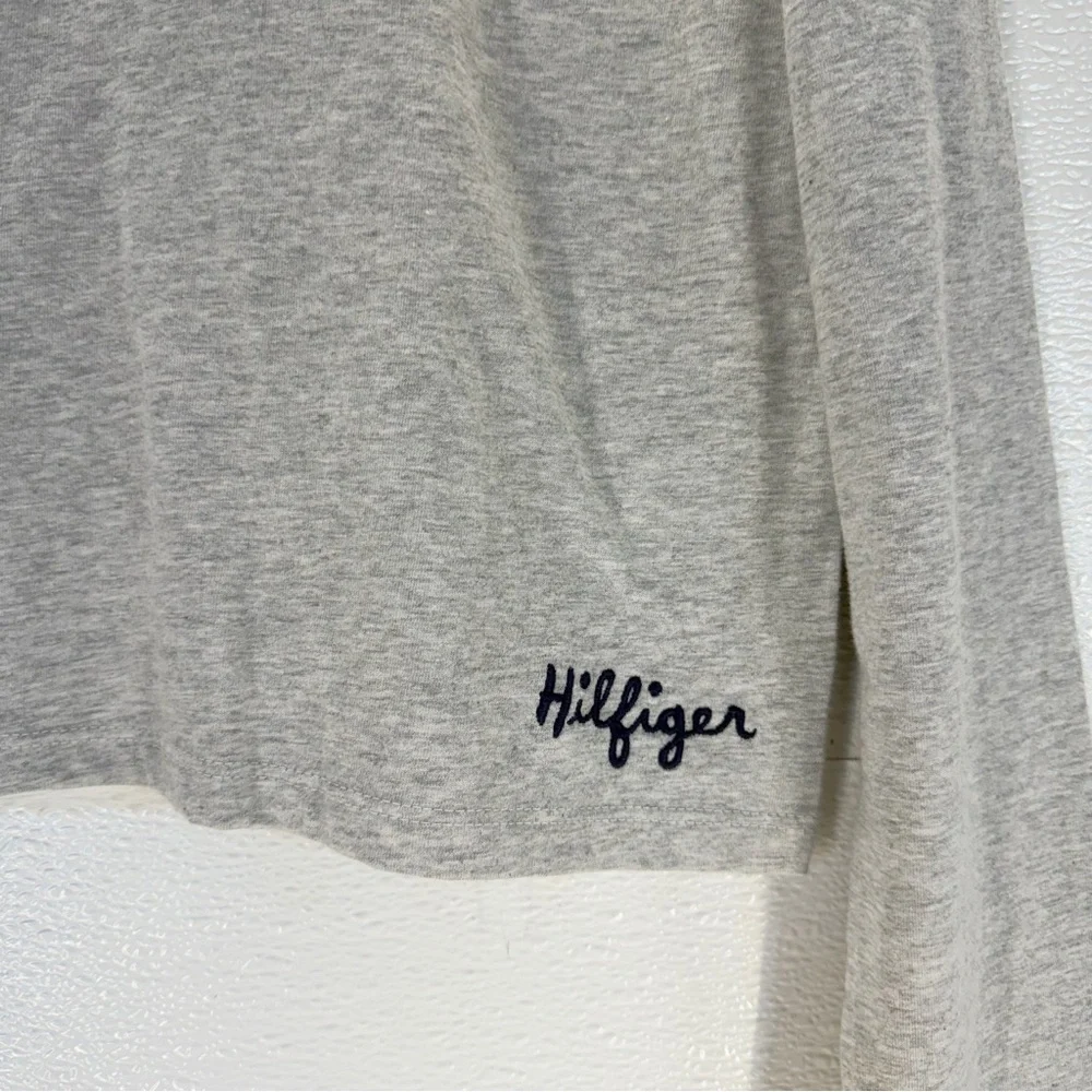 Tommy‎ Hilfiger Girls XL Gray Sequin Heart Long Sleeve Tee Cotton